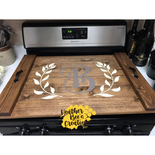 Load image into Gallery viewer, Initial with Leaves Stove Cover