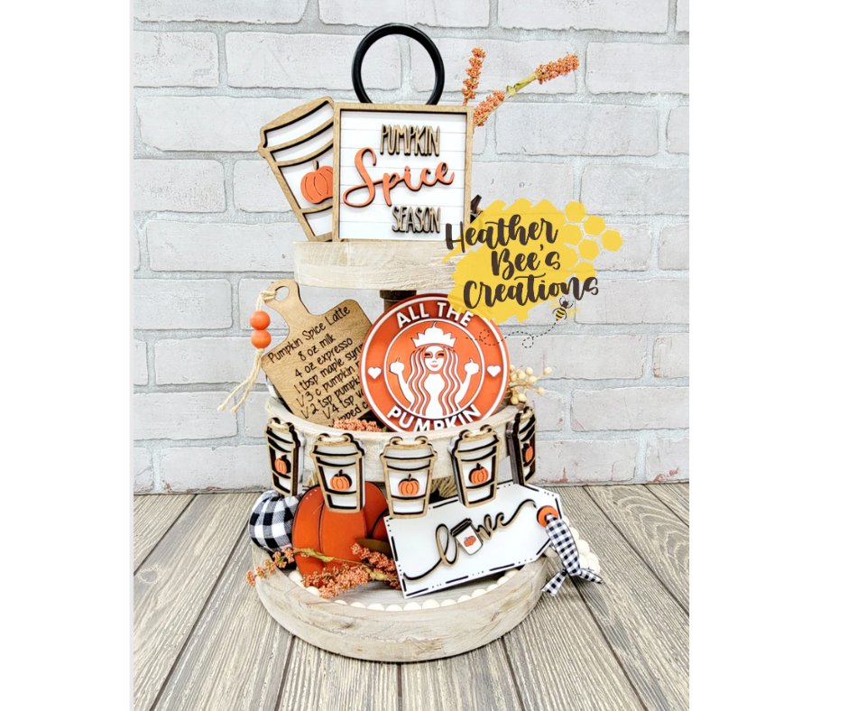 PUMPKIN SPICE FALL TIERED TRAY SET PP