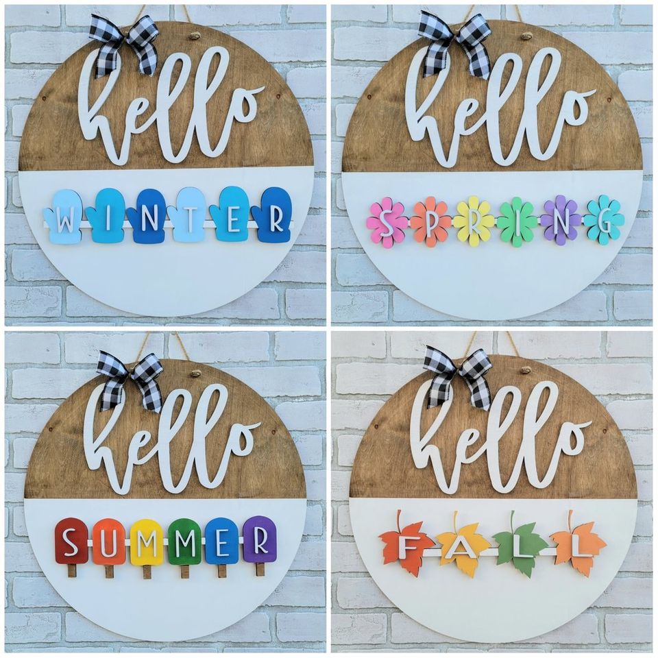 Hello Seasons Interchangeable  Door Hanger