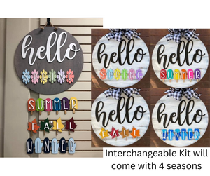 Hello with 4 Seasons Door Hanger