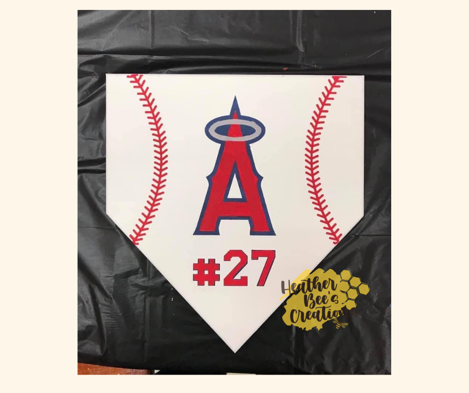 Home Plate with Team Design and Number