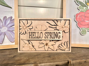 Hello Spring Framed Small Sign - Paint Party